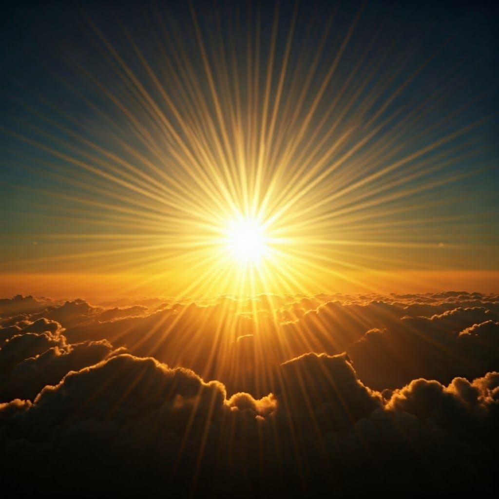 Inspirational Words Floating in Golden Light