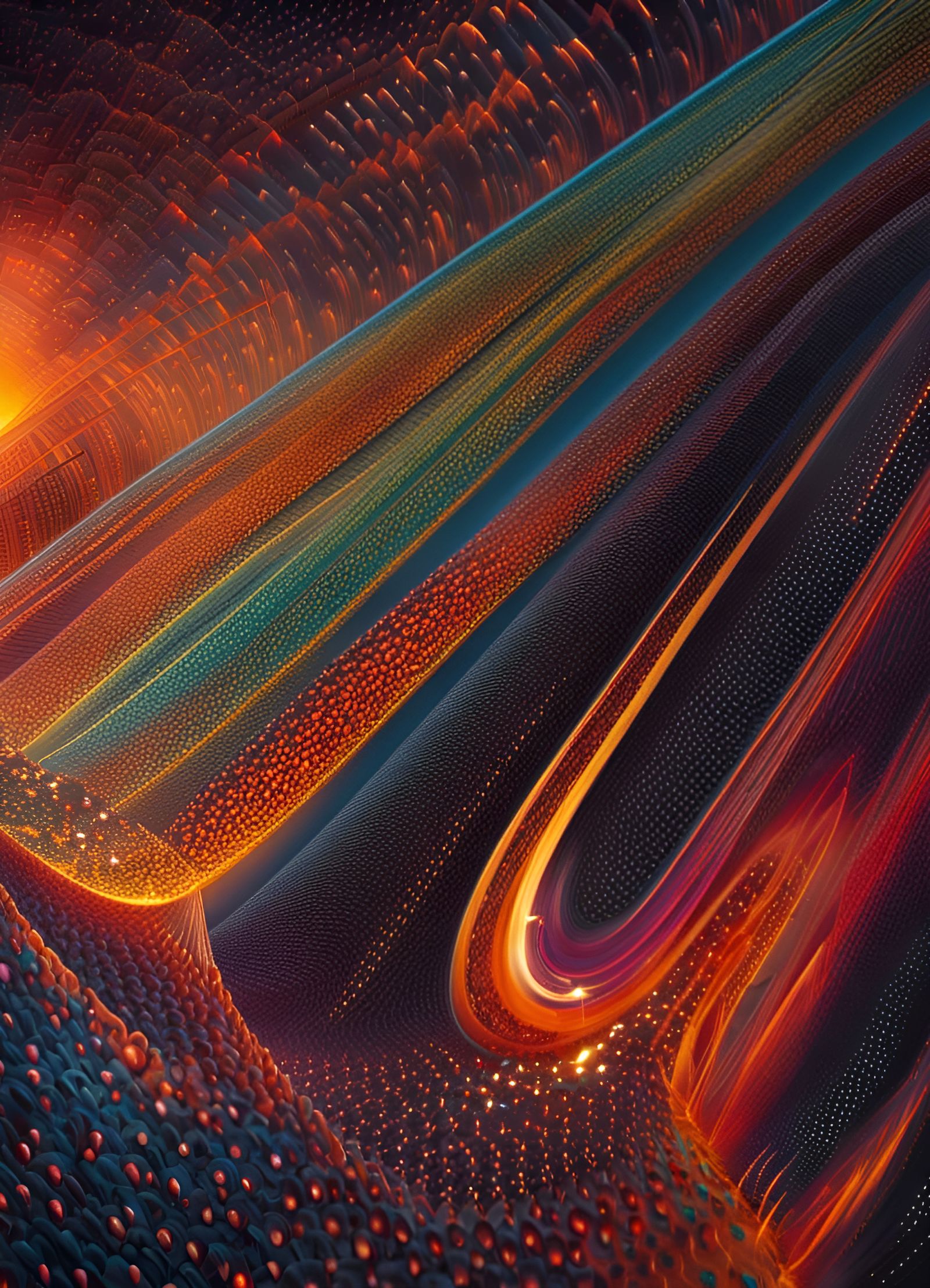 Rose Fields on Moonscape in Photorealistic Maximalism