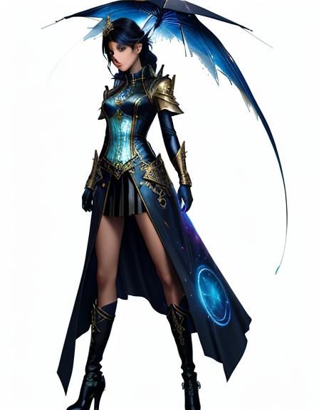 Sorceress with Tarot Cards in Graffiti Art Style