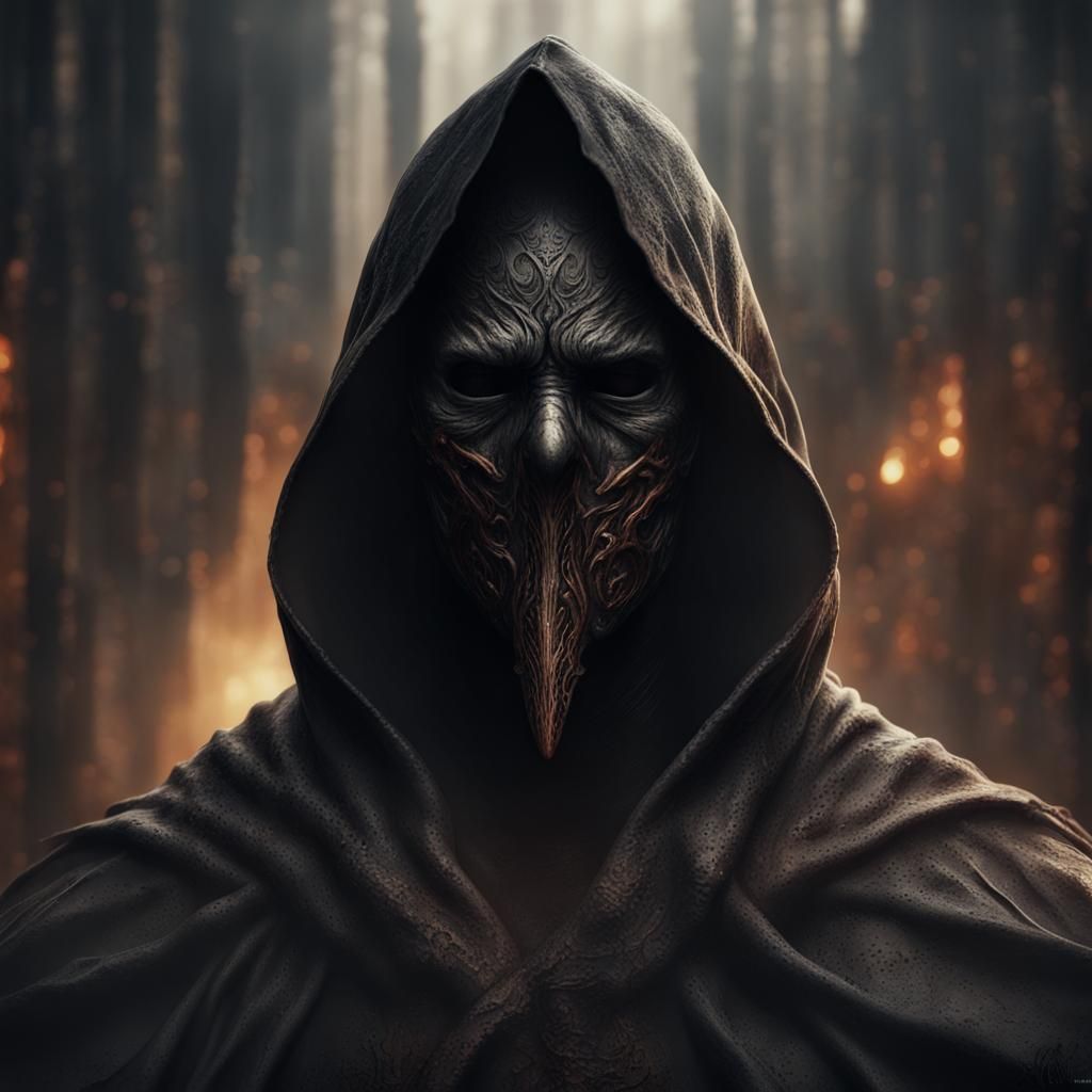 Masked Man with Scars: Fantasy Concept Art