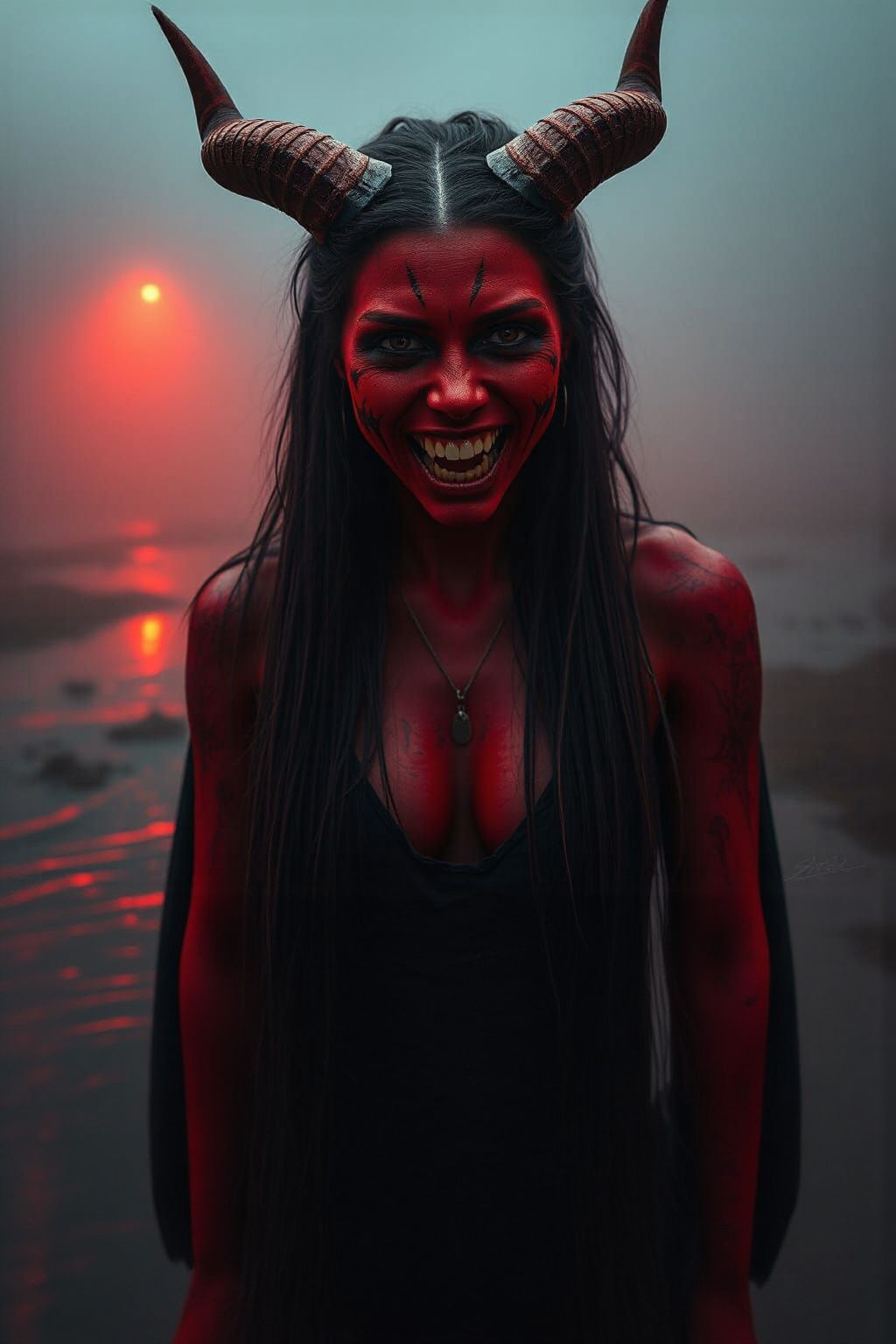 Dark Vampire Goddess Emerges from Dystopian Swamp