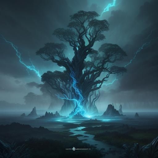 Storm Sorceress Summons Whirlwind in Mystic Forest