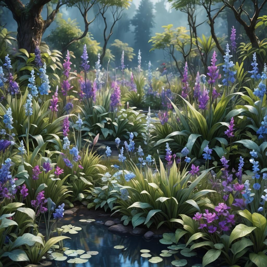 Watercolor Wild Garden with Expressive Brushstrokes