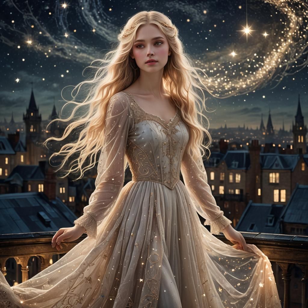 Auri, with a new dress