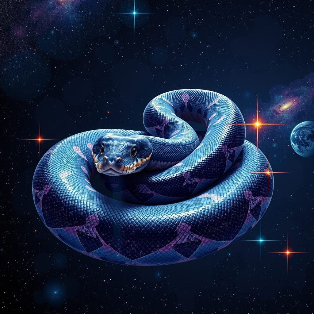 Galactic Python: A Hyper-Realistic Snake of Stars
