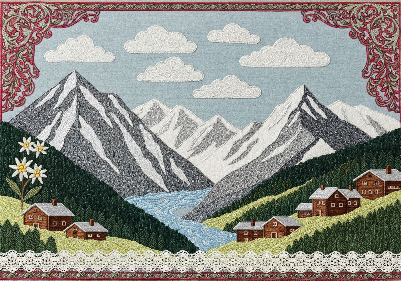 Alps as a Woven Tapestry Landscape