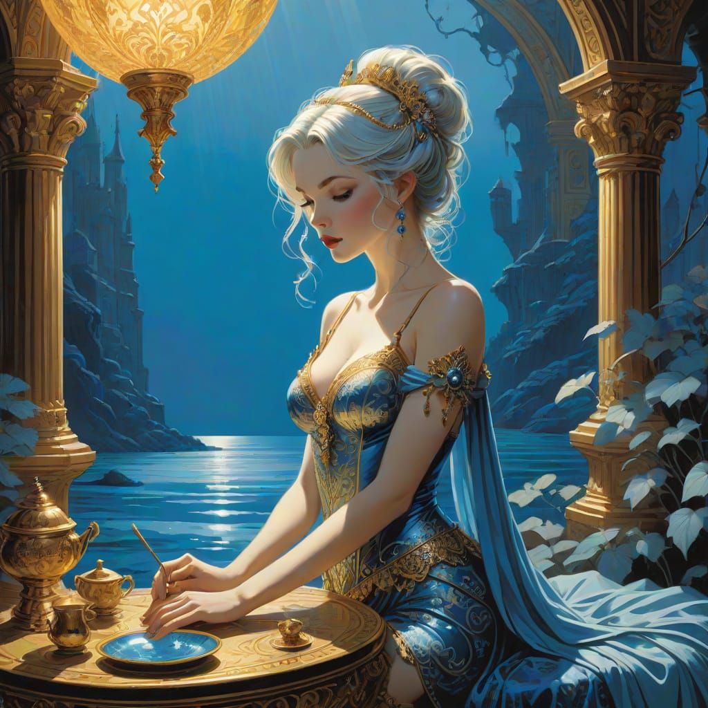 Regal Dreamlike Scene in Ancient World