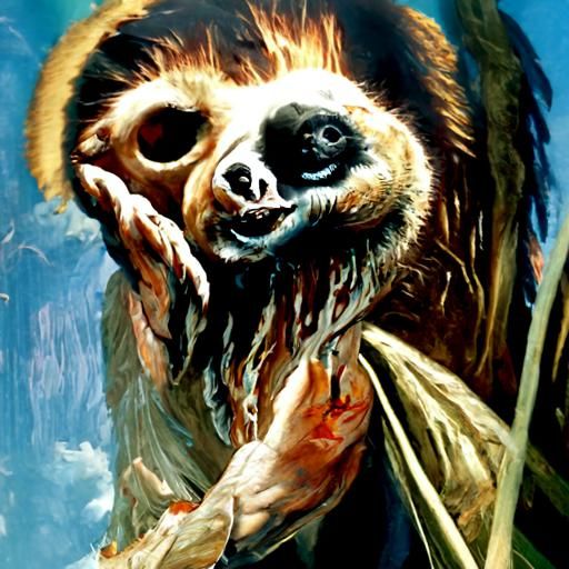 Sloth's Vision of Hell: An Oil Painting