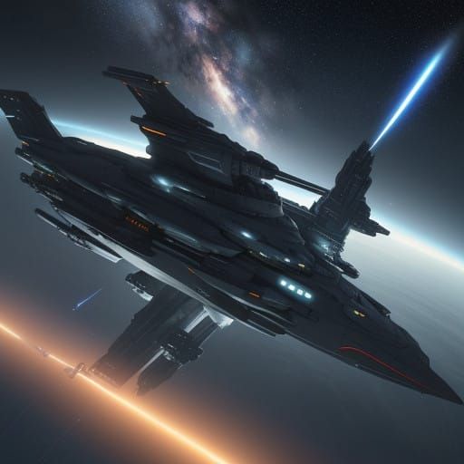 Majestic Ondergoshian Battlecruiser in Galactic Splendor