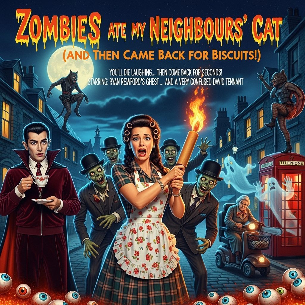 1950s Horror-Comedy Movie Poster: Zombies Ate My Cat