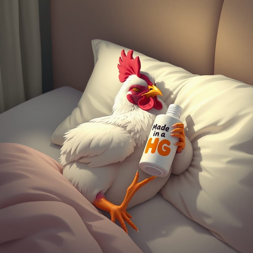 Chicken's Serene Slumber with Hand Cream