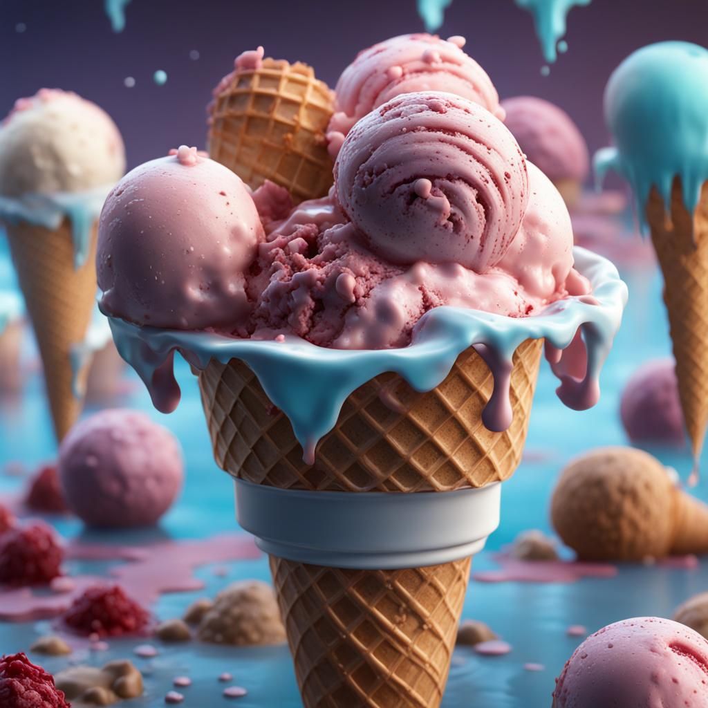 Fantastical Ice Cream: Detailed Matte Painting