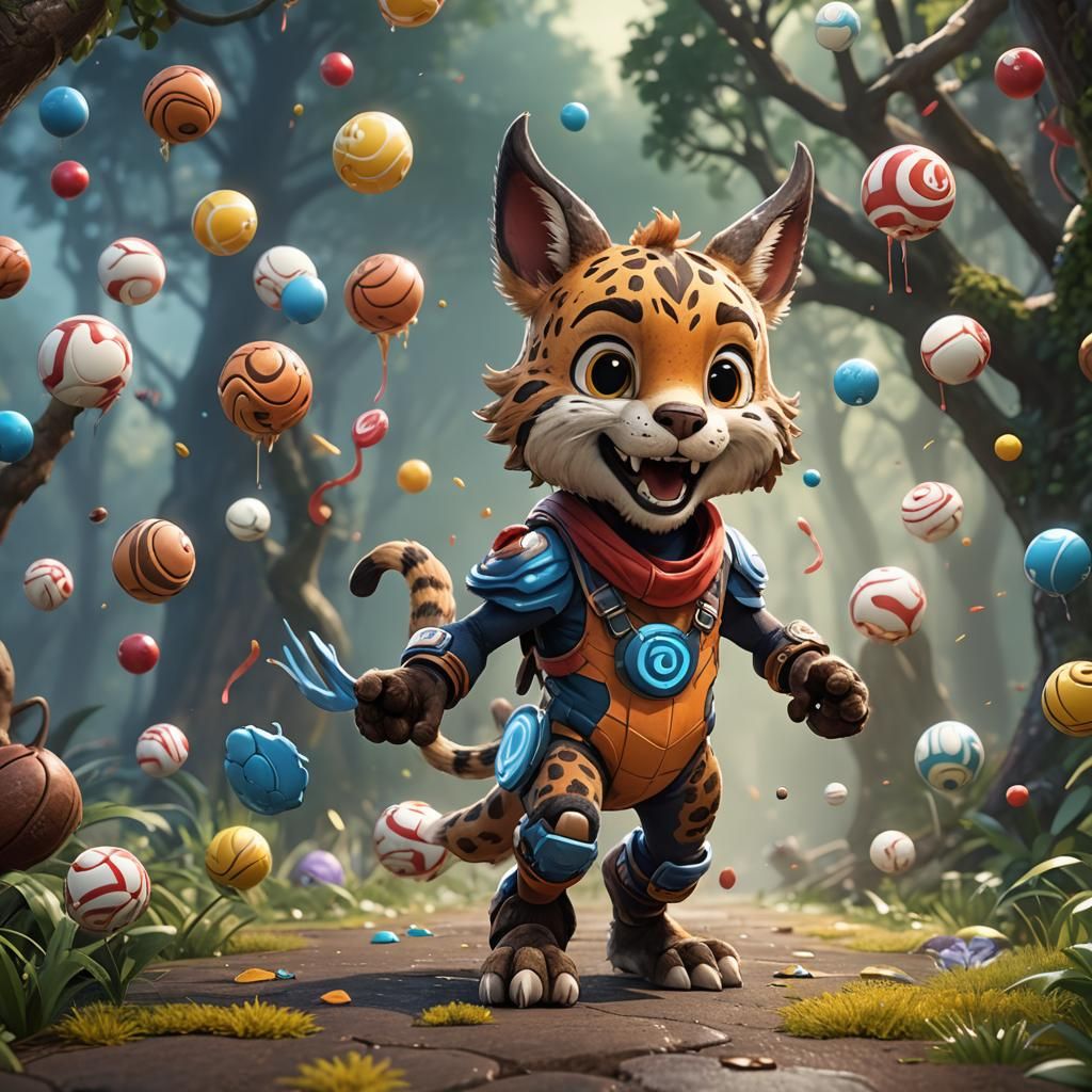 Friendly Sporty Animal Mascot in Detailed Matte Painting