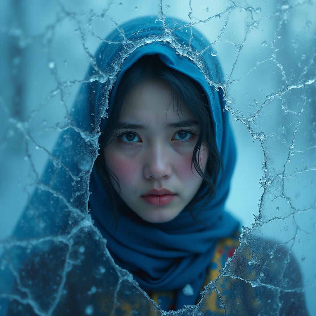 Uyghur Woman Encased in Ice: Symbolic Oppression