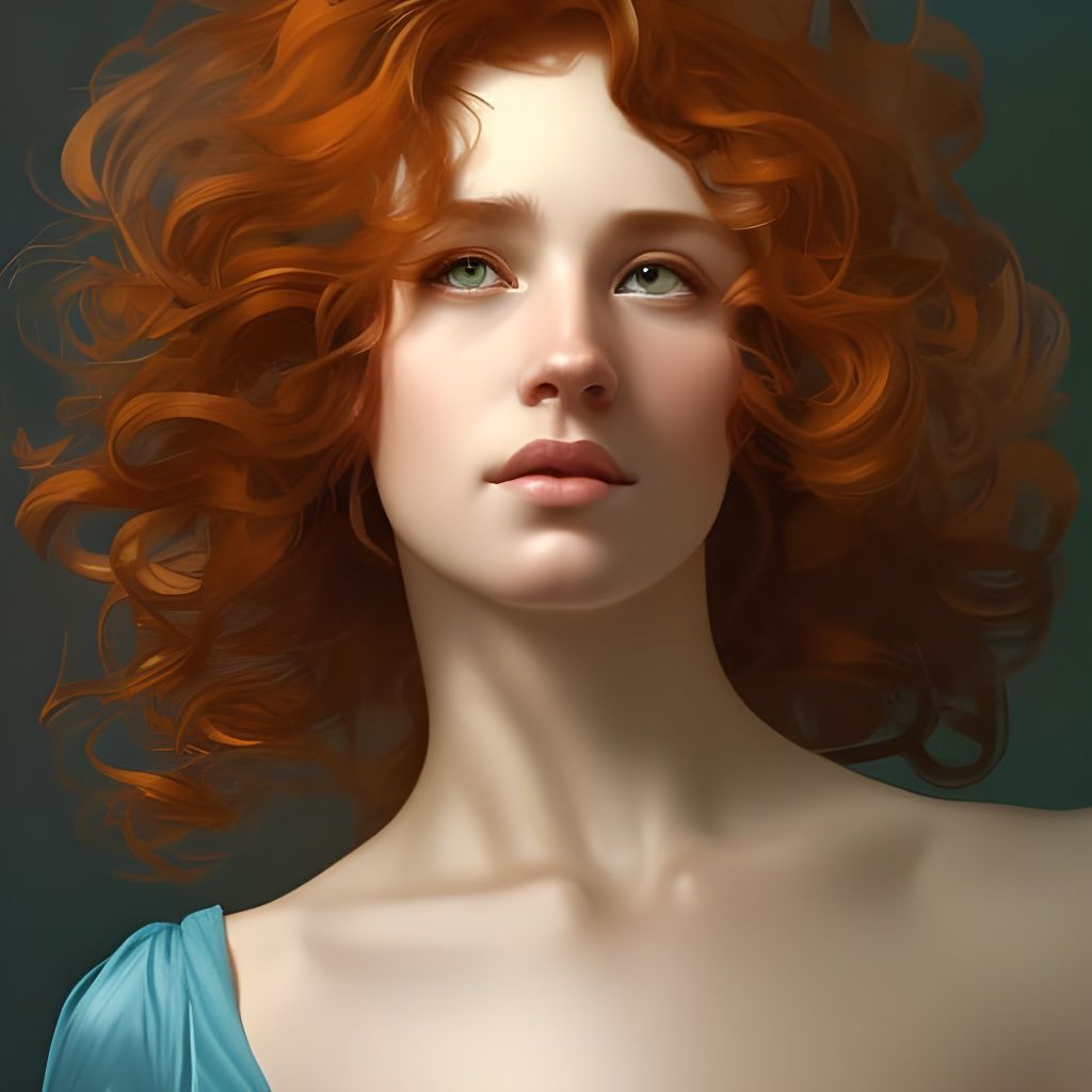 Beautiful Greek Philosopher Portrait in Art Nouveau Style