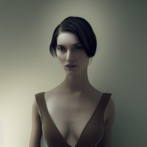 Photorealistic Portrait of a Pale Woman