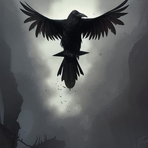 Sinister Raven in Fantasy Art Style