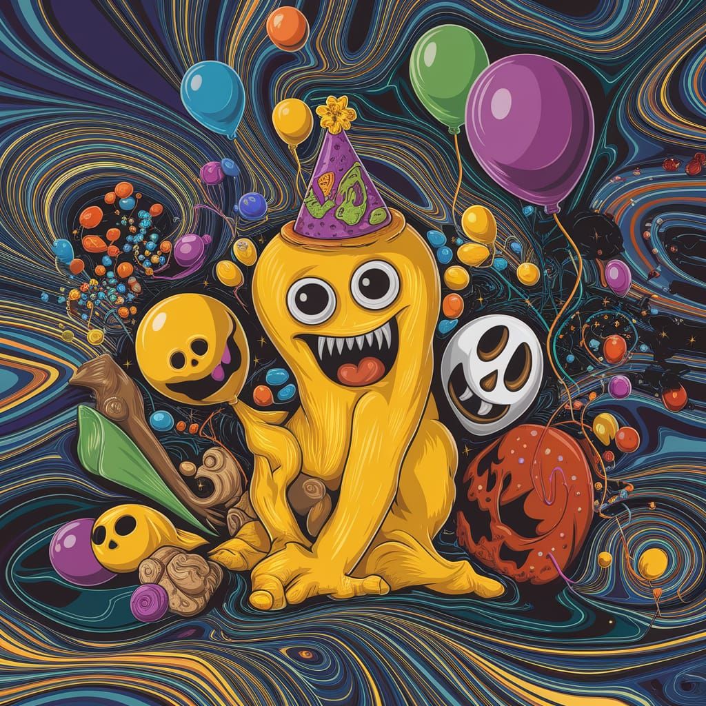 Abstract Holographic Birthday Texture