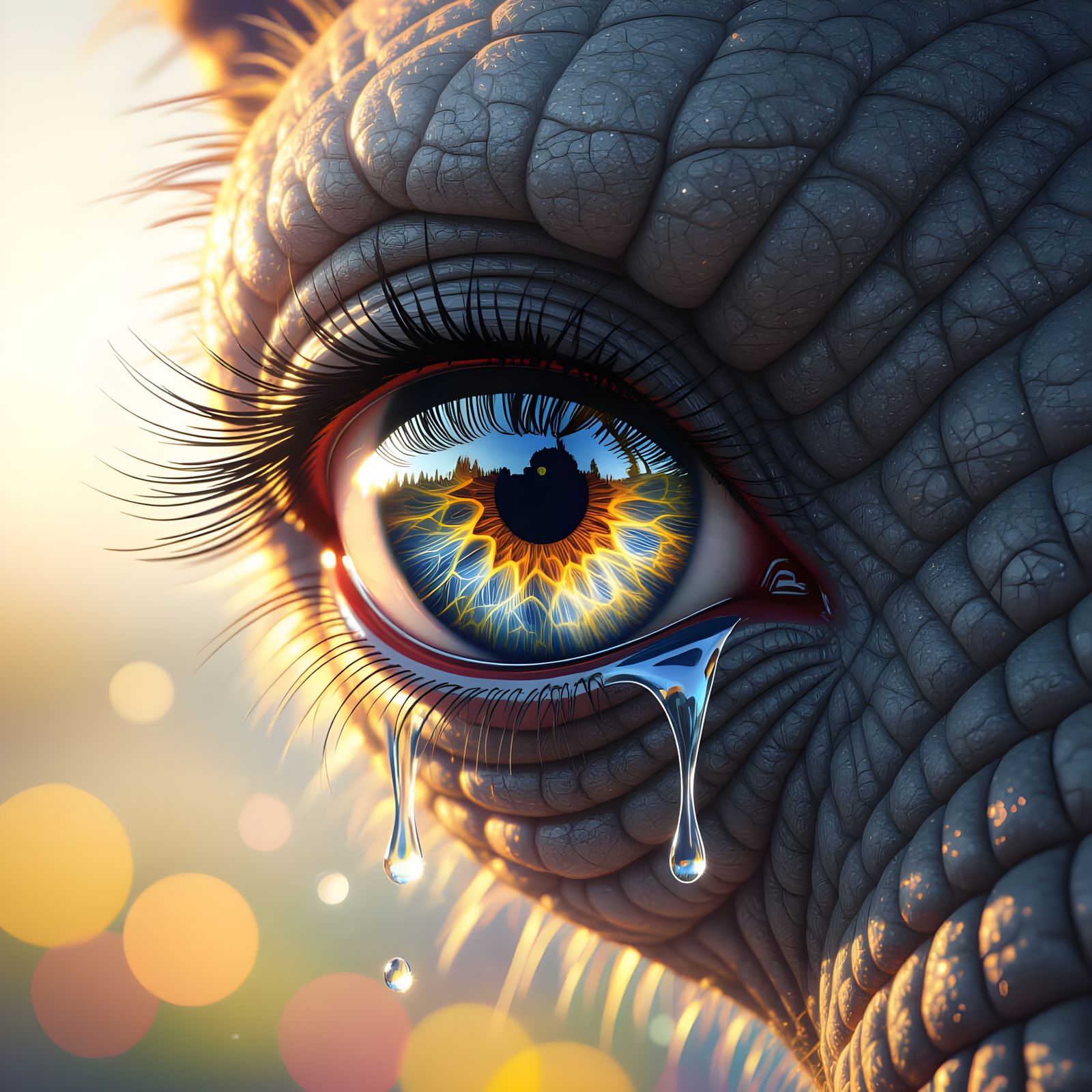 Empathetic Elephant Eye in Ultra-High Definition