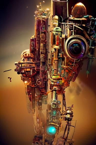 Steampunk Sci-Fi Digital Illustration in 8K