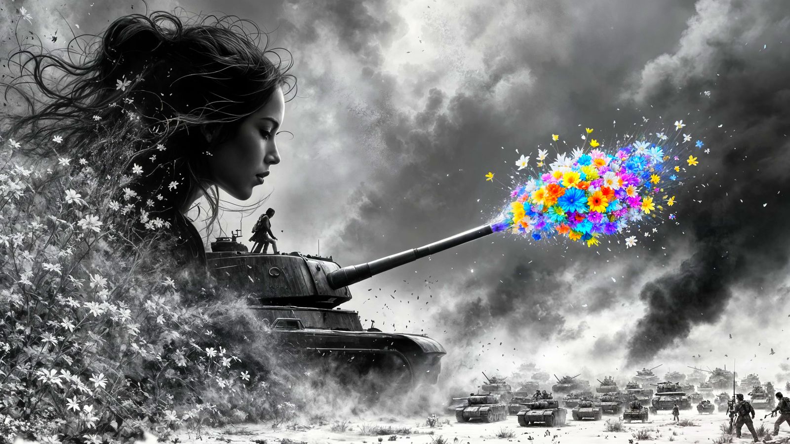 Artist Paints Flowers, Stops Army: Mills Style