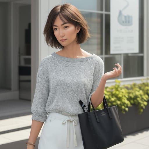 Elegant, Modern Tote Bag in Relaxed Fit with Double Handles