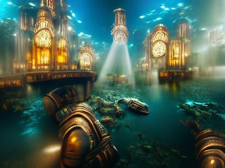 Bioshock Underwater City with Volumetric Lighting