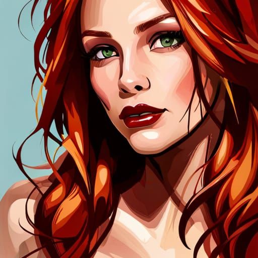 Auburn Haired Beauty in Hyperrealistic Fantasy Art