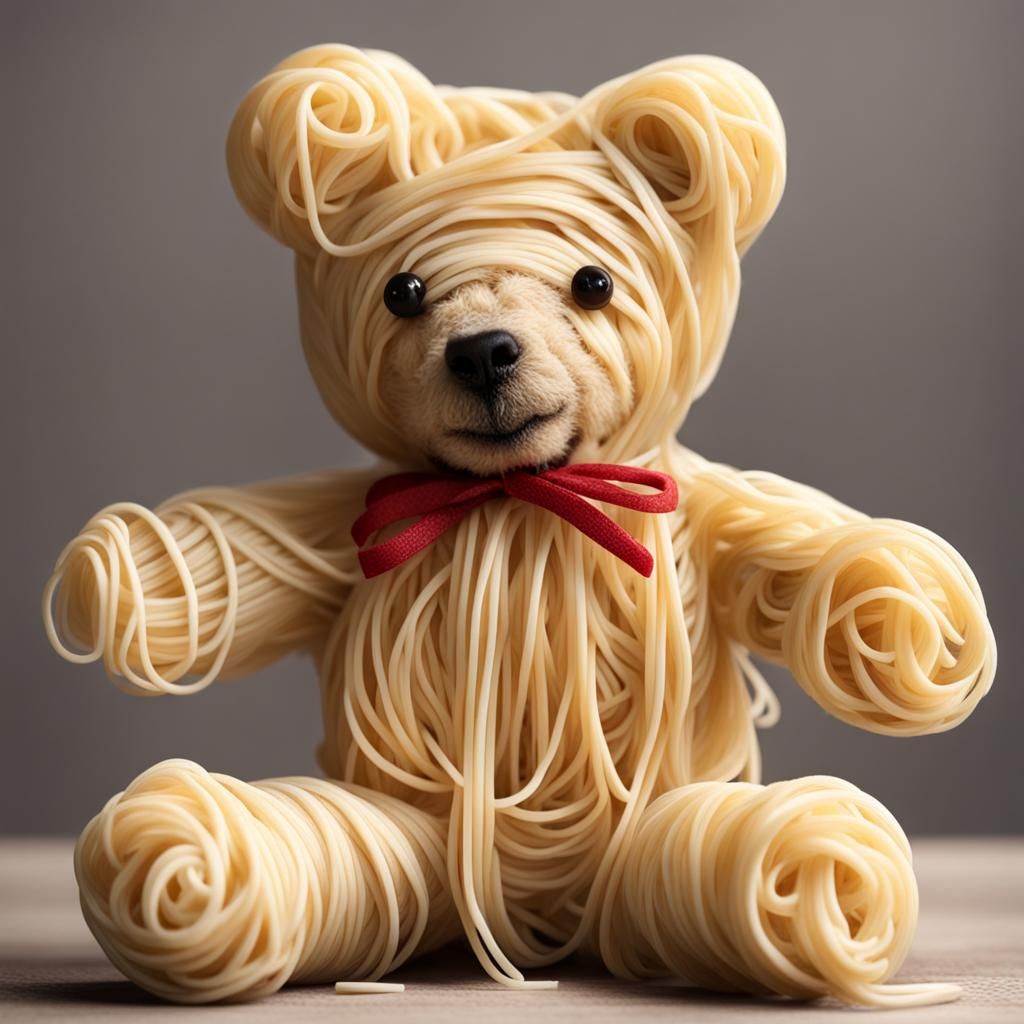 Spaghetti Teddy Bear: An AI Generated Image