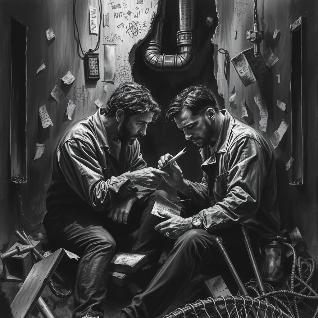 Prison Break: Elaborate Escape Plan in Charcoal