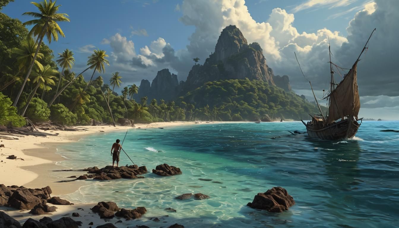 Castaway Spear Fishing on Deserted Island Reef