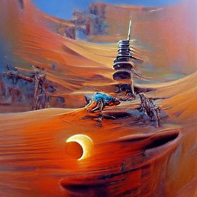 Desolate Moon in Strange Depth of Field