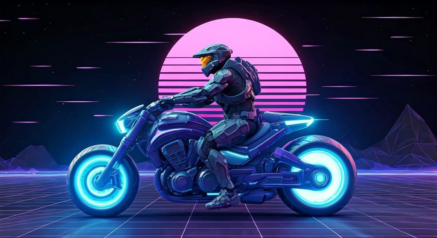 Neon Dreams in a Glitchy Holographic Future