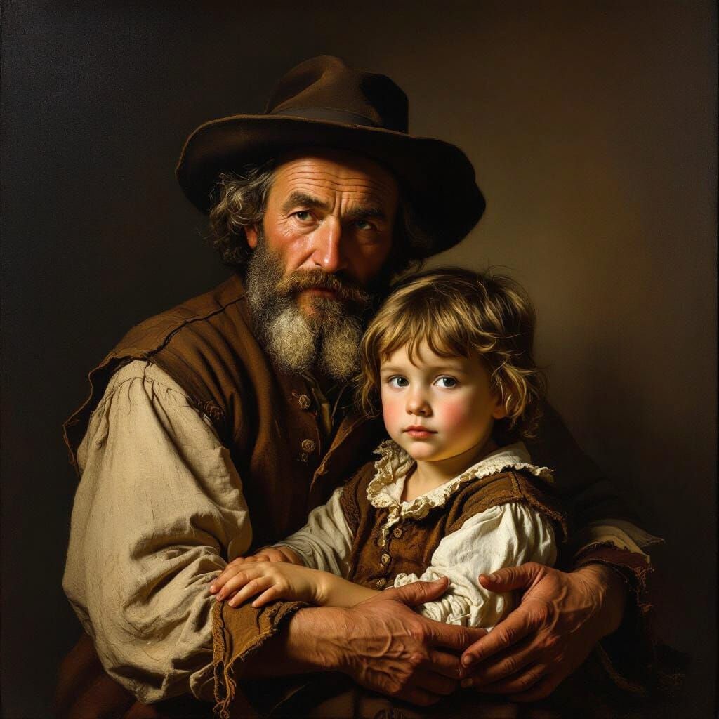 Father's Embrace in the Style of Rembrandt