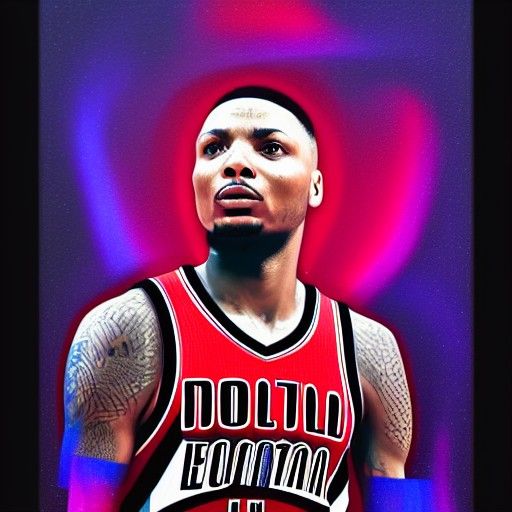 Damian Lillard: Holographic Astral Cosmic Illustration