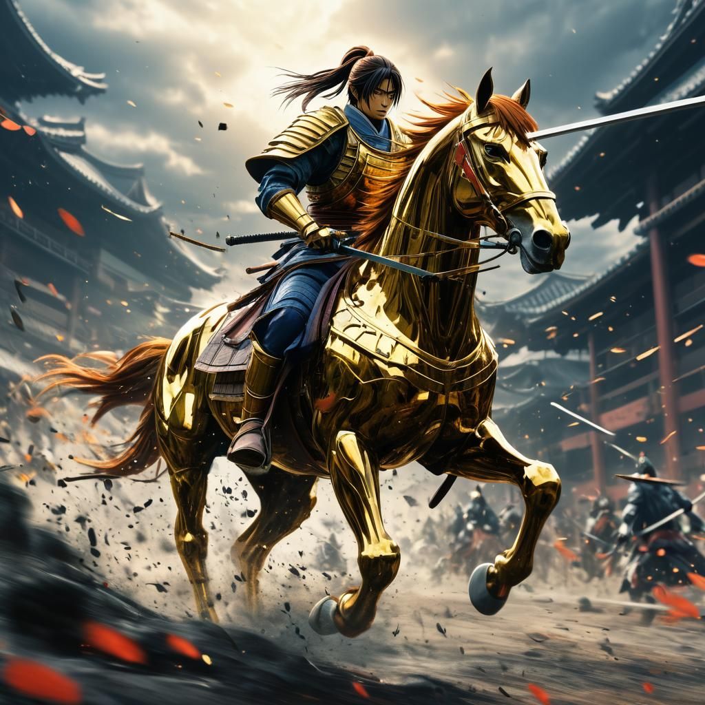 Uesugi Kenshin Rides to War in Anime Style