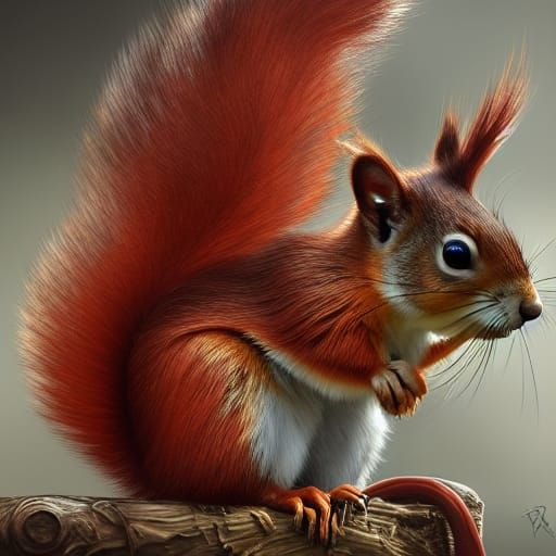 Pirate Red Squirrel Concept Art in 16K