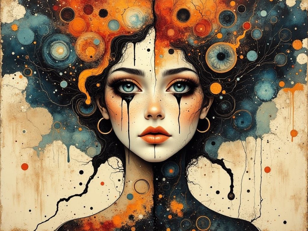 Surrealist Portrait in Vibrant Colors