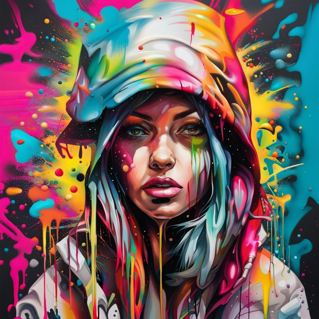 Colorful Polychromatic Graffiti Art of Women
