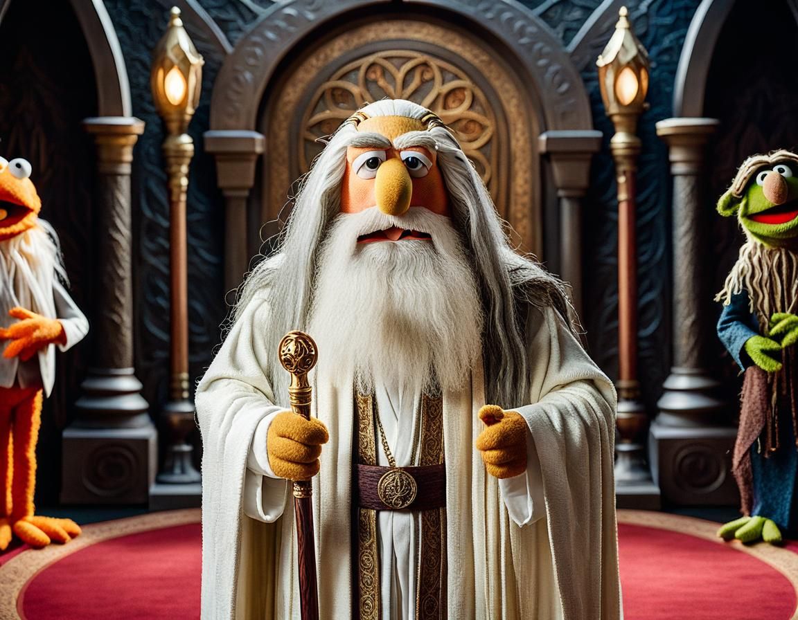 Muppet Saruman Portrait with Magical Staff