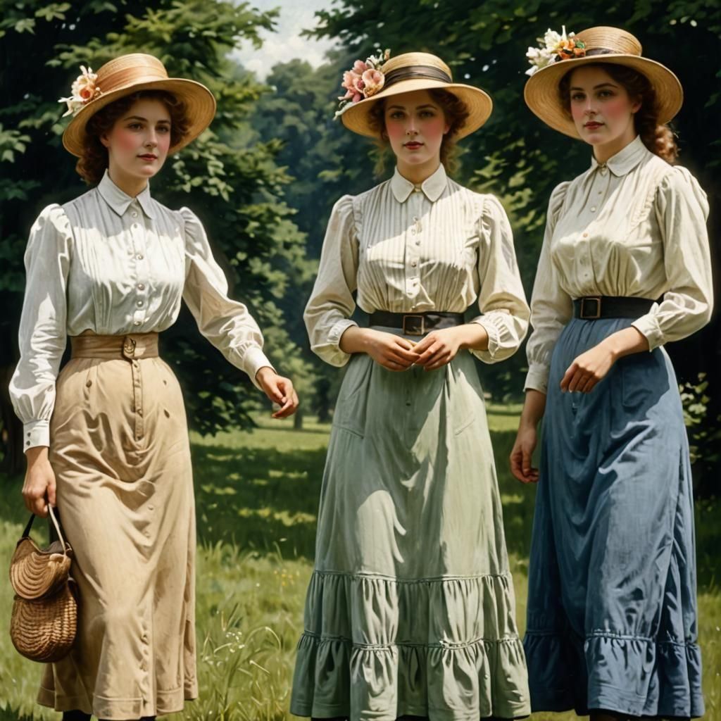 Edwardian Women in Summer Sunlight