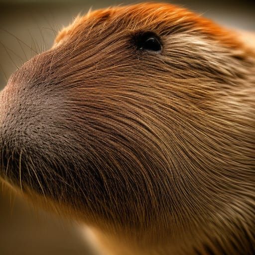 Hyperrealistic Portrait of a Capybara