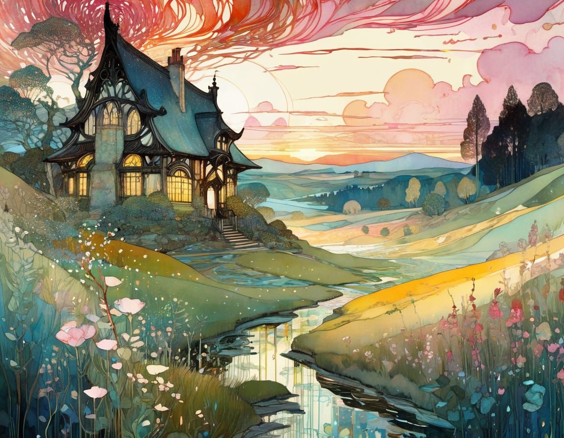 Ethereal Summer Dreamscape in Vibrant Colors