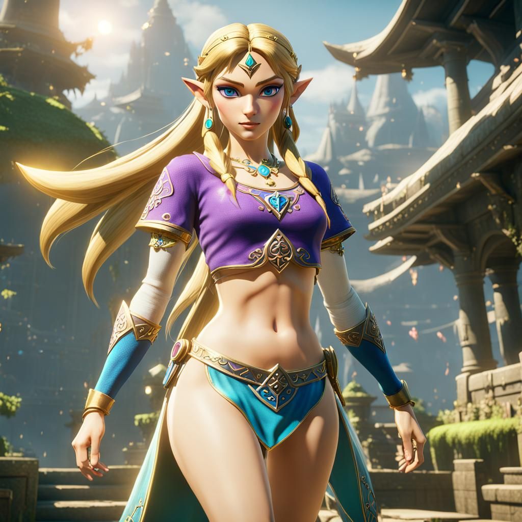 Princess Zelda 3D Game Cinematic Render