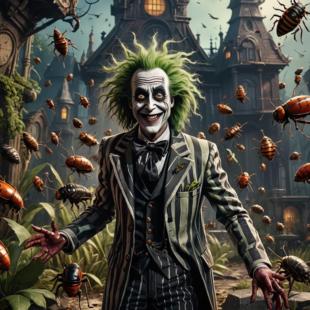 Beetlejuice Smiles in Detailed Matte Painting