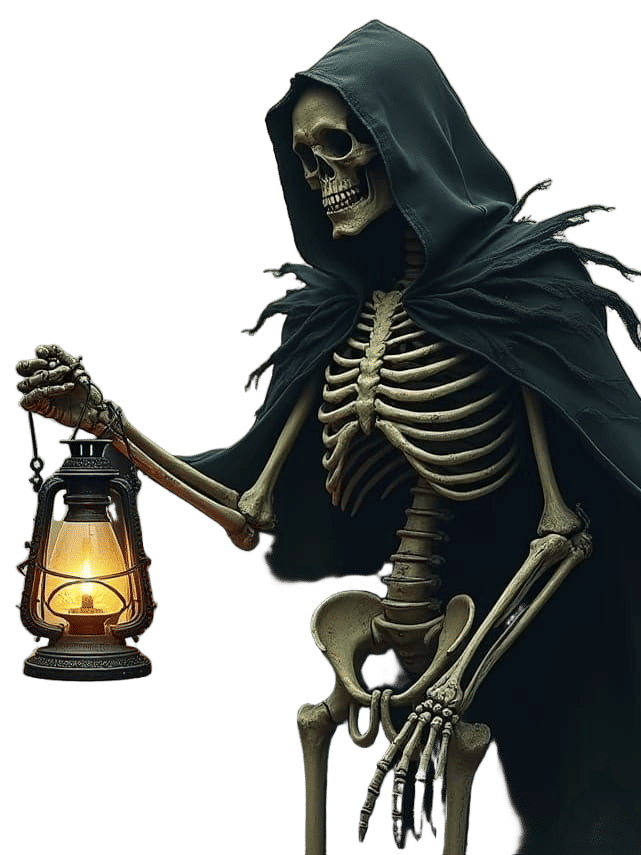 Skeleton Lantern Holder PNG Image