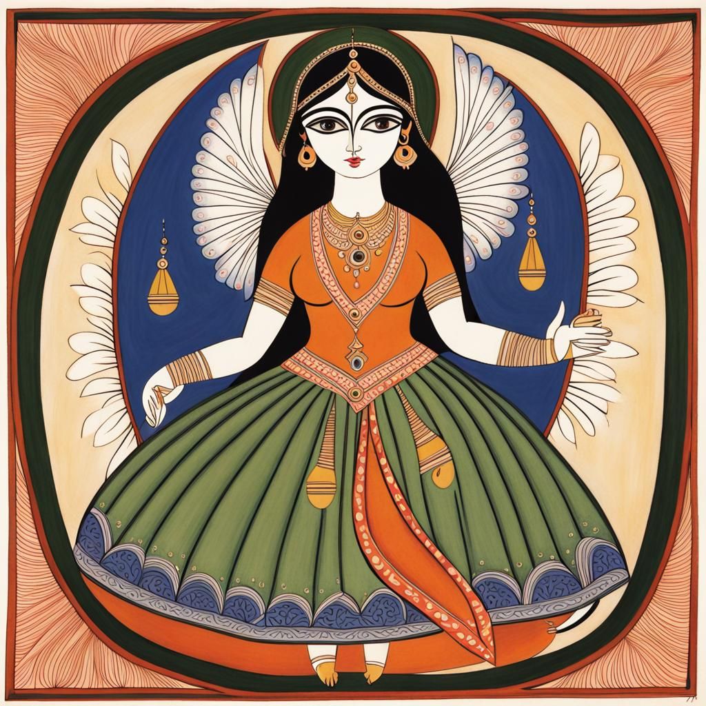 Kalighat Painting of a Persian Fairy