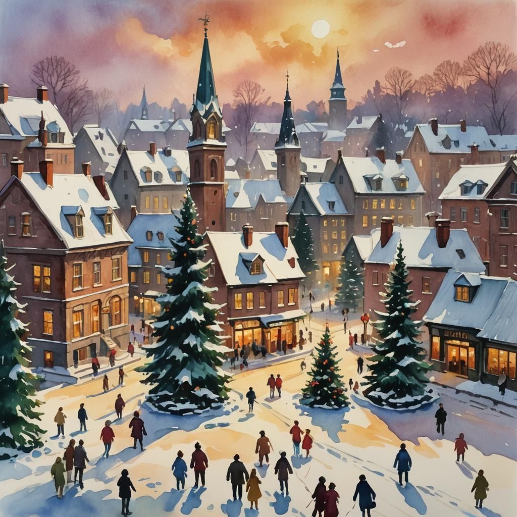 Victorian Christmas Wonderland in Golden Light