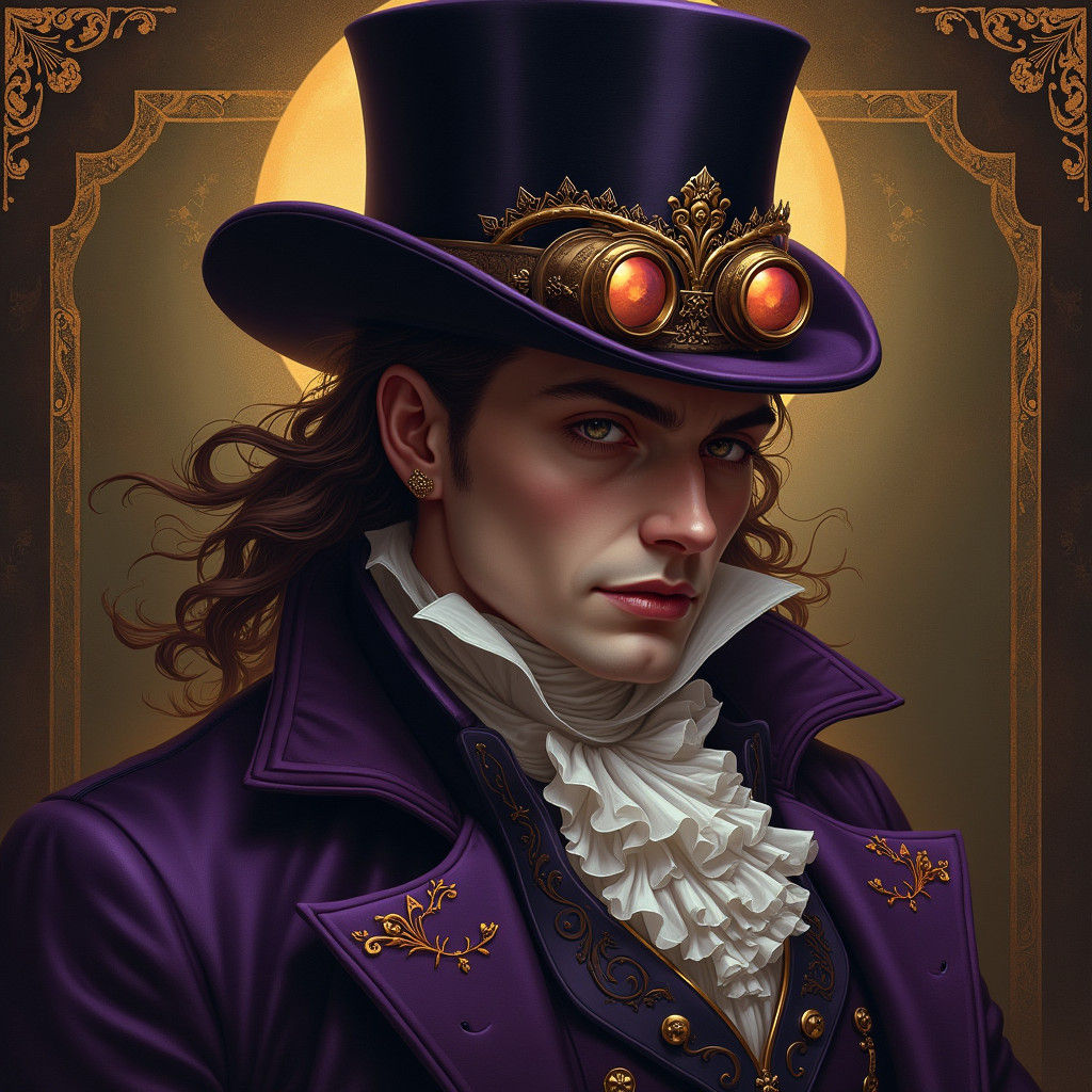 Steampunk Vampire in 1777, Rembrandt-esque Lighting