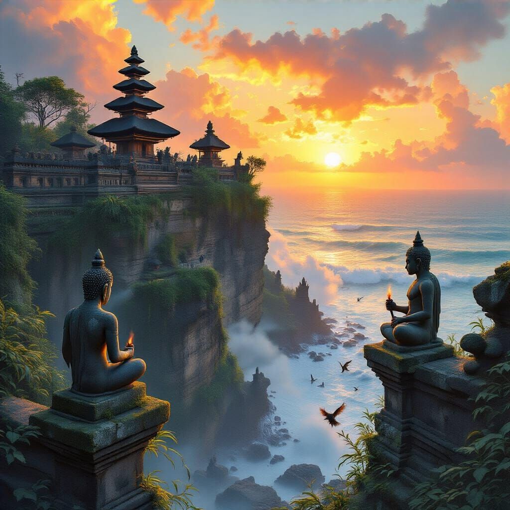 Uluwatu Temple Sunset: Mystical Realism in Bali